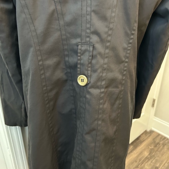 Pelle Studio Black Trench Coat with Gold Buttons - Picture 8 of 10